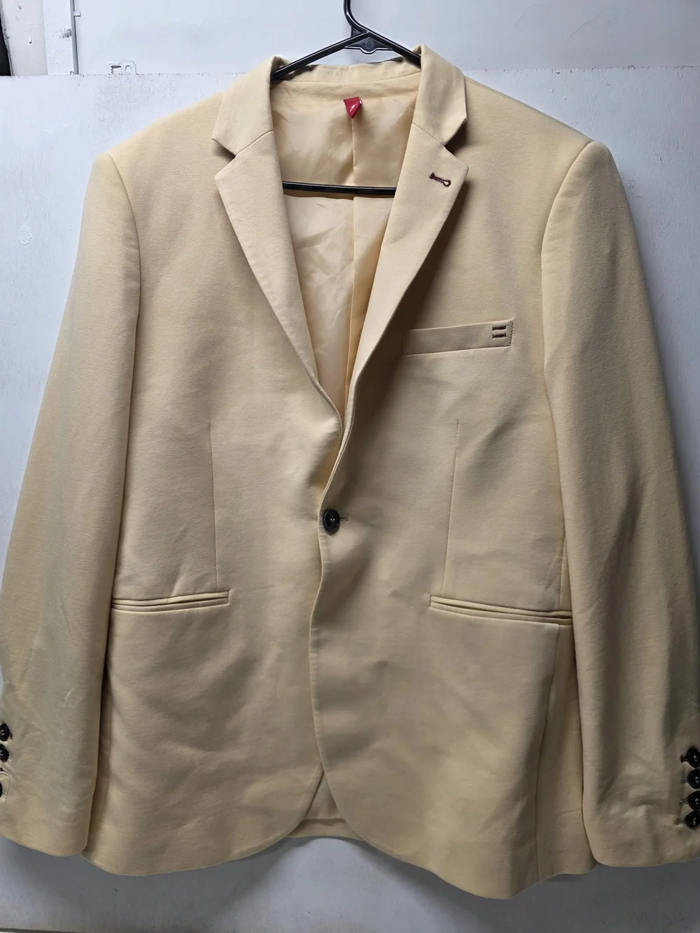 Men's Cream Single-Breasted Sport Coat Blazer - Armina Exclusive - Size 50
